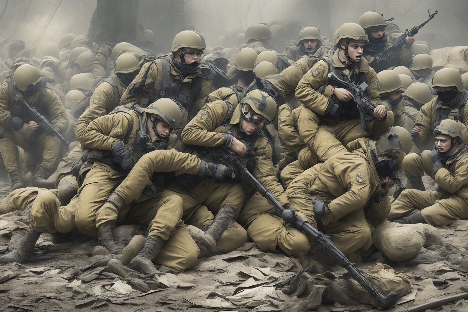 AI illustration of The recent escalation in fighting endangers military and civilian populations in Ukraine as Russian forces intensify t...