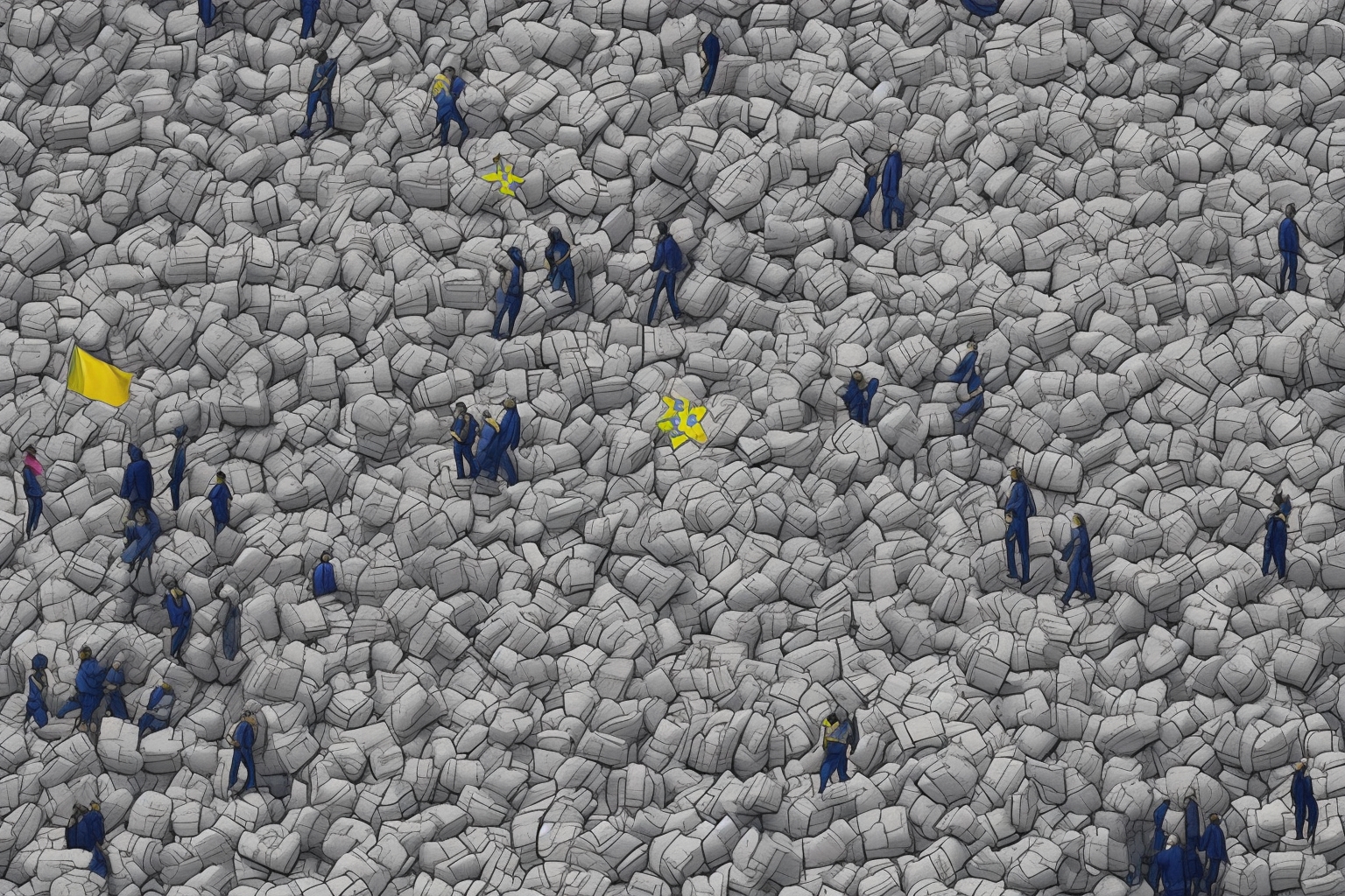 AI illustration of The EU has granted temporary protection to 4.38 million Ukrainians. Germany, Poland, and the Czech Republic are the pr...