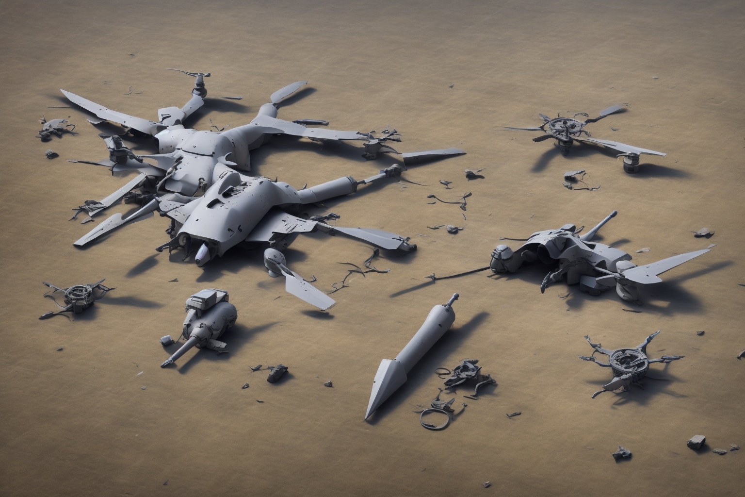 AI illustration of Ukraine's military said two Russian Merlin-VR reconnaissance drones were destroyed near Huliaipole, reducing Russian s...