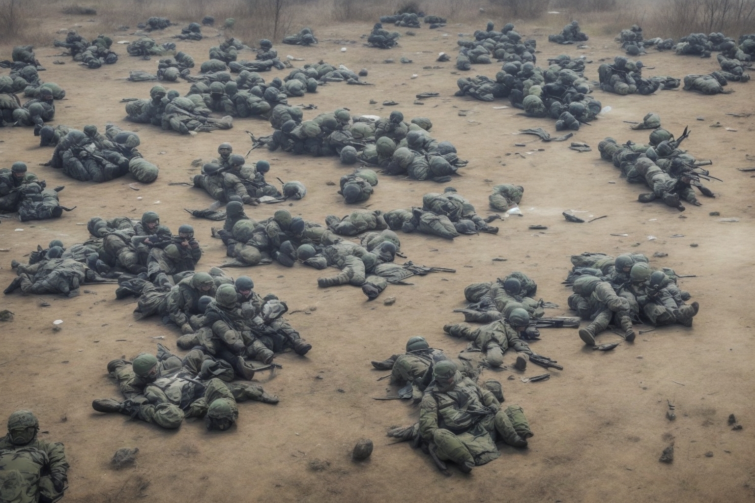 AI illustration of Today, Russian forces launched 65 assaults across Ukraine, with significant activity in Kostyantynivka. Ukrainian troo...