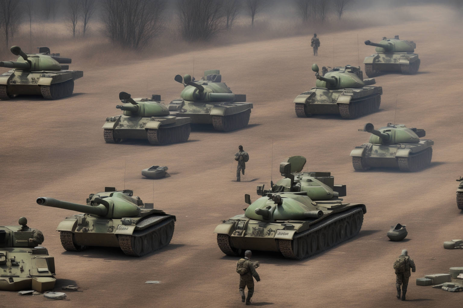 AI illustration of Recent Russian losses in Ukraine include 930 soldiers and five tanks, bringing total casualties to approximately 1.27...