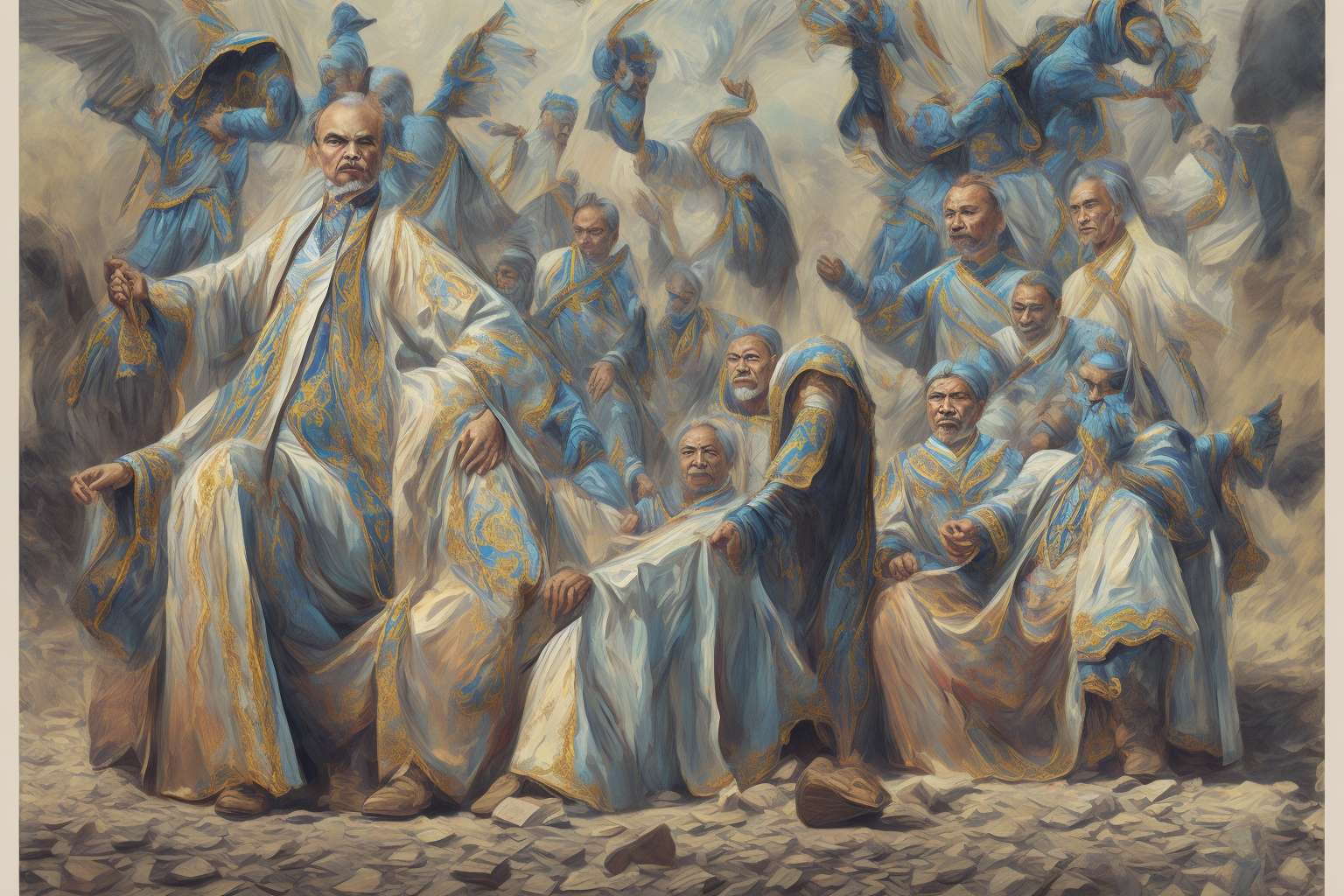 AI illustration of The event featured a flower-laying tribute at Shevchenko's statue. Attendees included Ukrainian officials and represen...