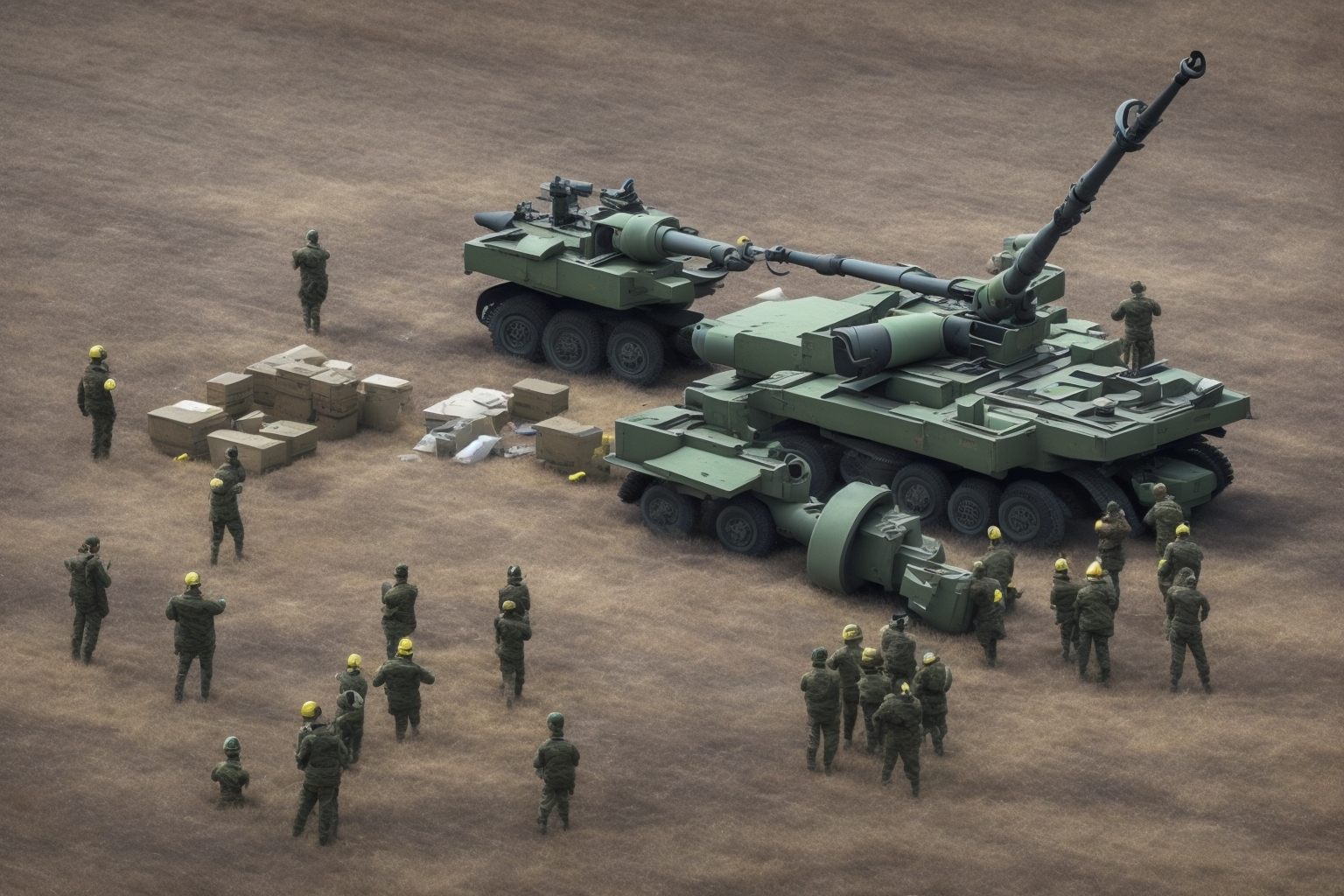 AI illustration of The operation illustrates the importance of adapting military artillery for modern aerial threats, especially against...