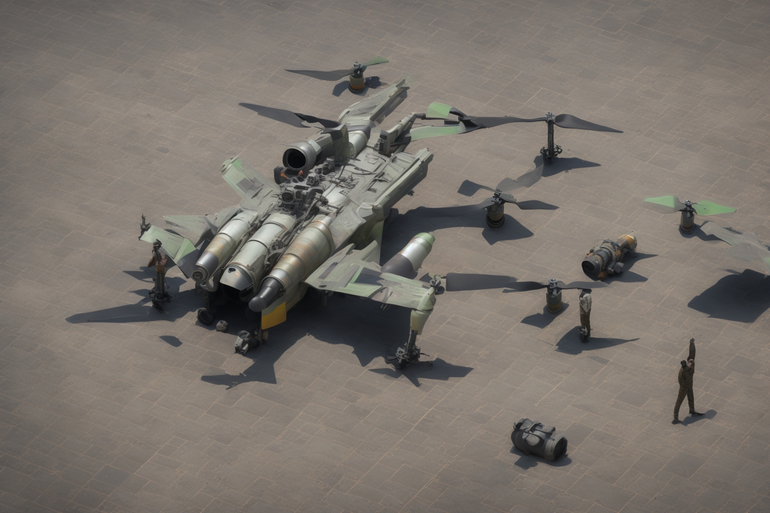 AI illustration of In an overnight operation on March 4, Ukraine's air defense forces successfully neutralized 136 of the 155 Russian dro...