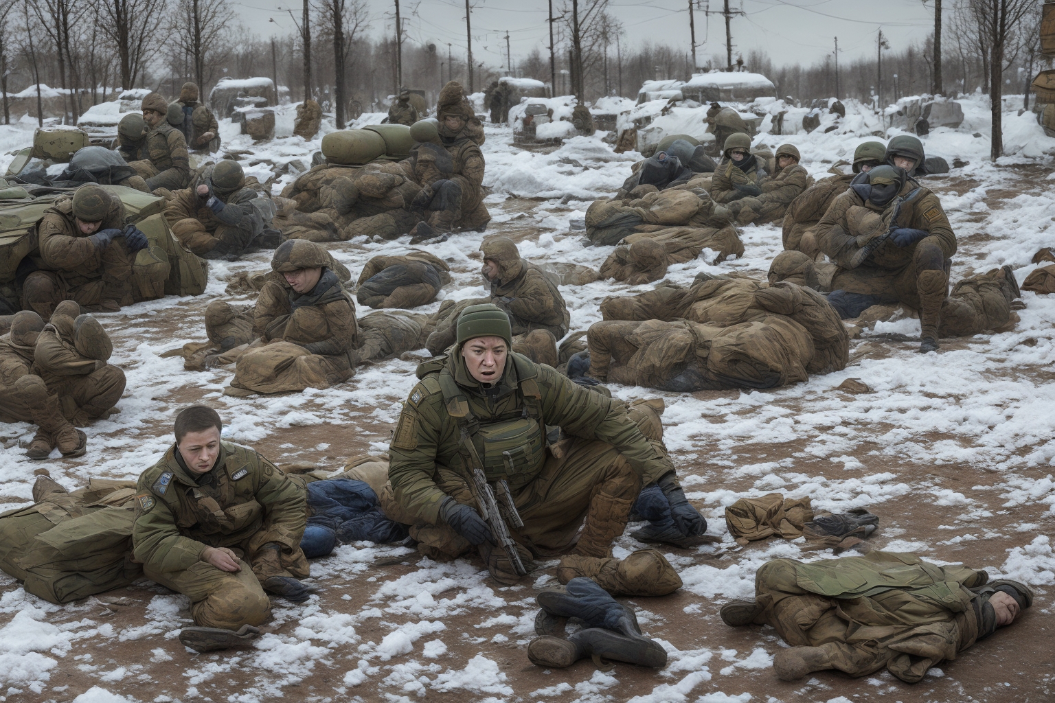 AI illustration of Expert analysis reveals that the Russian army is experiencing unprecedented losses this winter while struggling to sec...