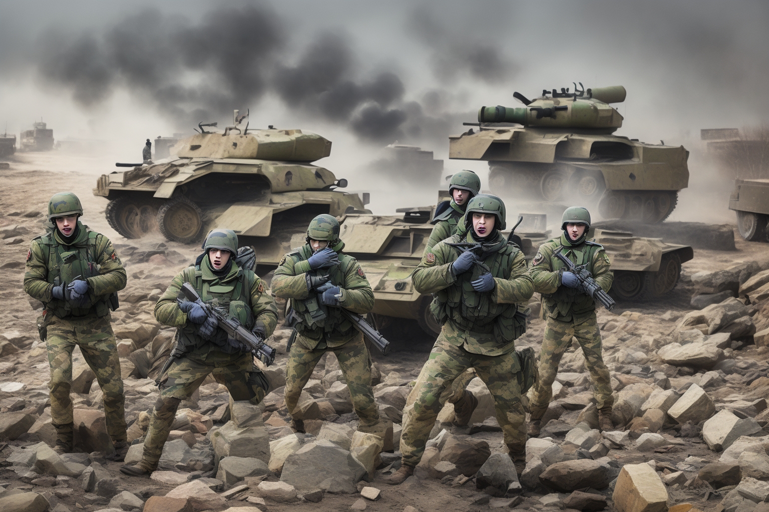 AI illustration of The conflict in Stepnohirsk is marked by intense skirmishes, with Russian forces making significant advances. Ukrainia...