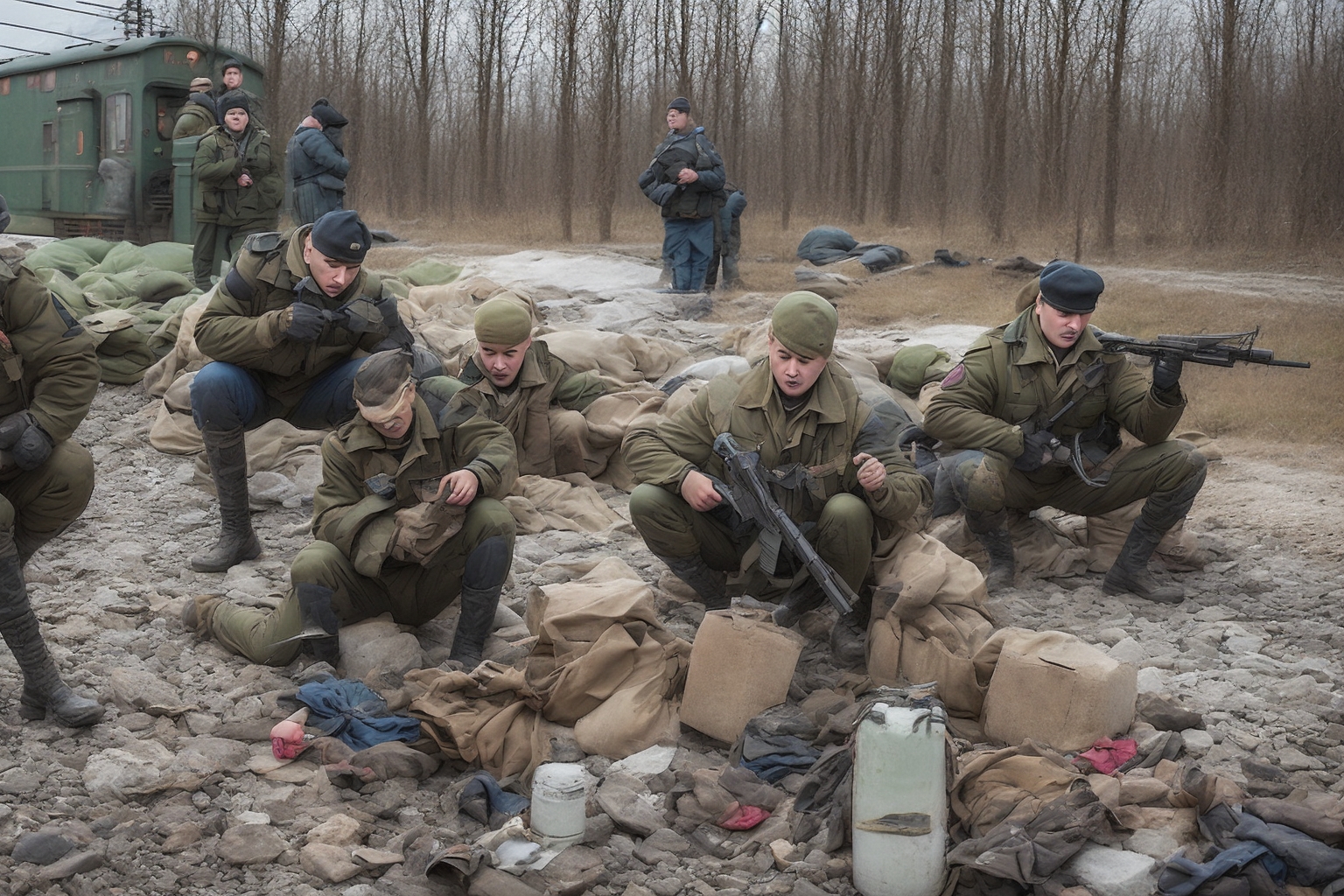 AI illustration of The Ukrainian resistance movement ATEŠ has successfully attacked a railway depot in Bryansk, disrupting Russian milita...