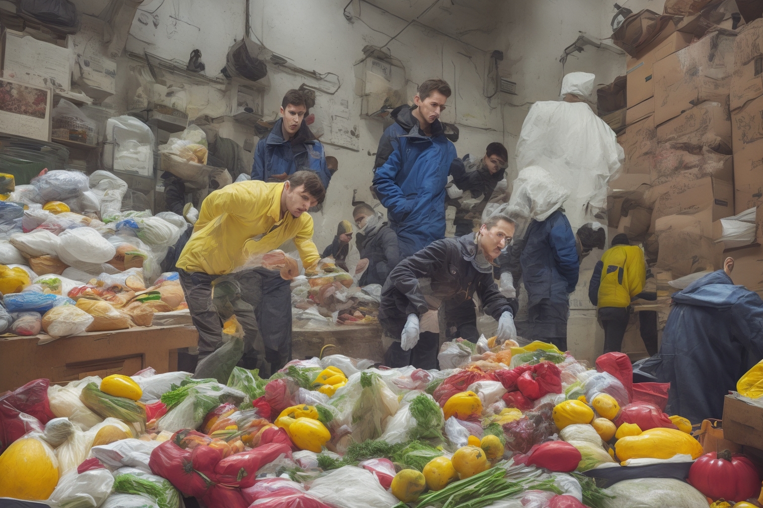 AI illustration of A new memorandum aims to establish a food bank network in Ukraine, focusing on aiding socially vulnerable citizens whi...