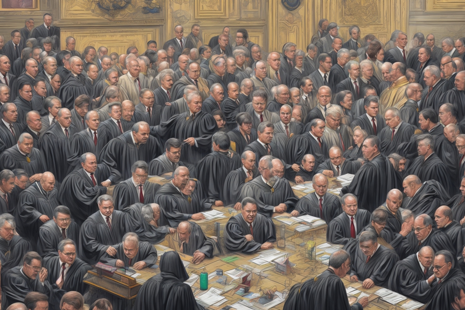 AI illustration of During the XX Congress of Judges, Dmitro Kруподеря and Tетяна Спірідонова were elected to the High Council of Justice....