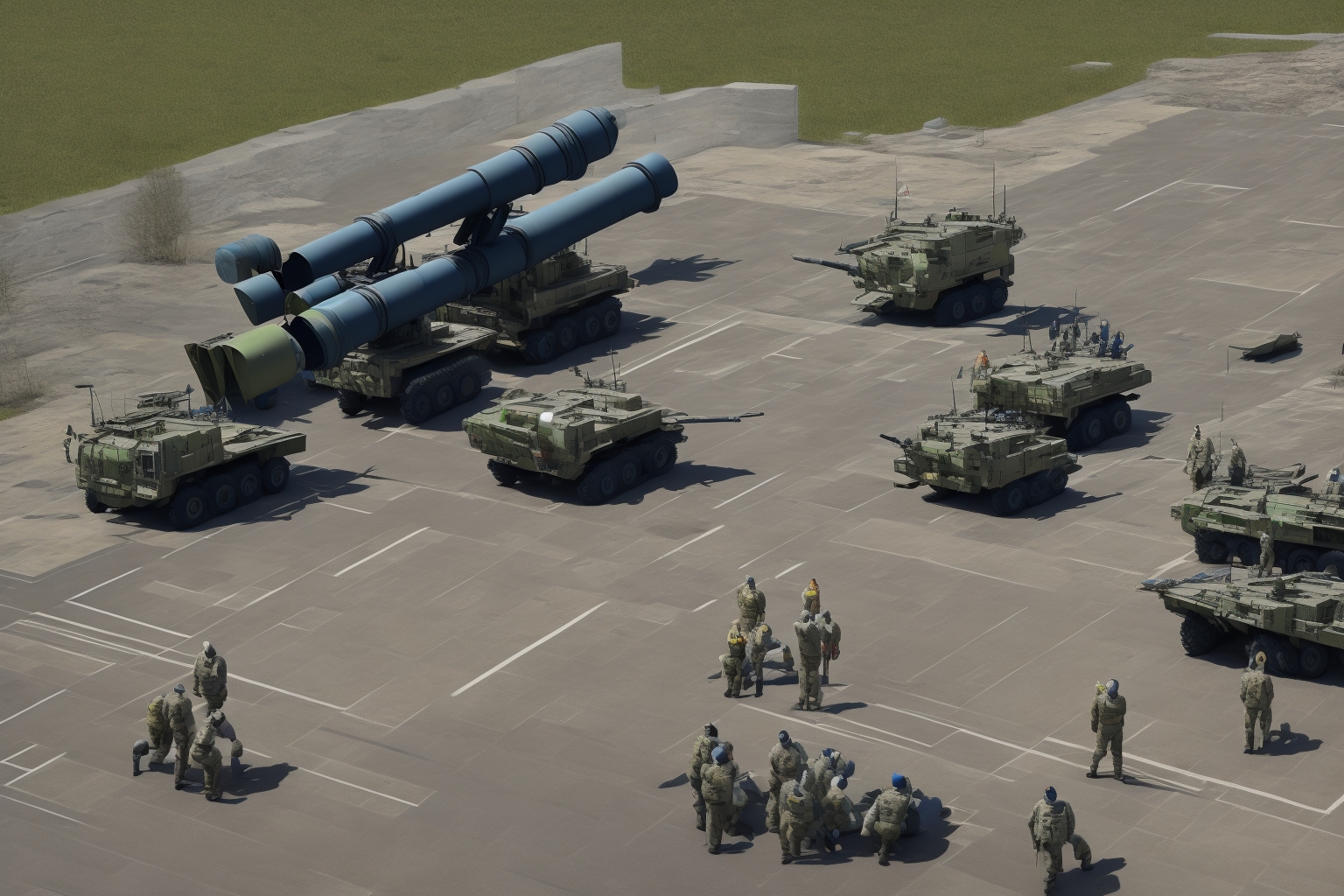 AI illustration of The arrival of PAC-3 Patriot missiles from Germany boosts Ukraine's air defense, providing essential support in its co...