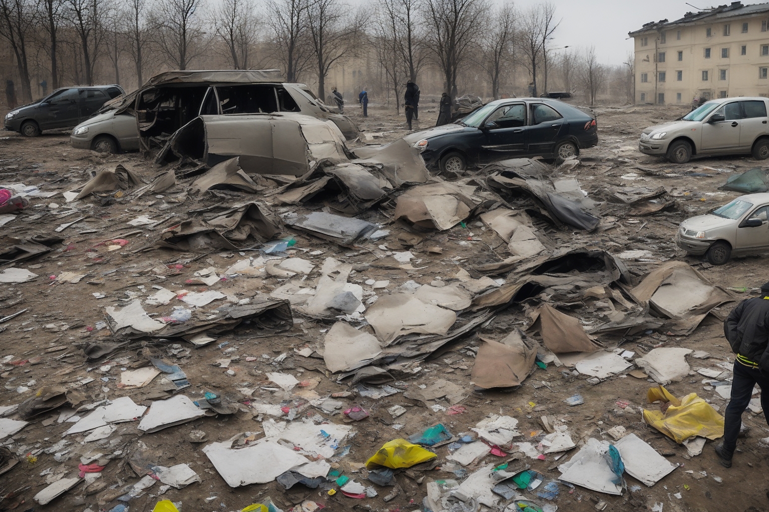 AI illustration of The recent drone strikes in Kharkiv led to the loss of two civilian lives and multiple injuries. Local officials are n...