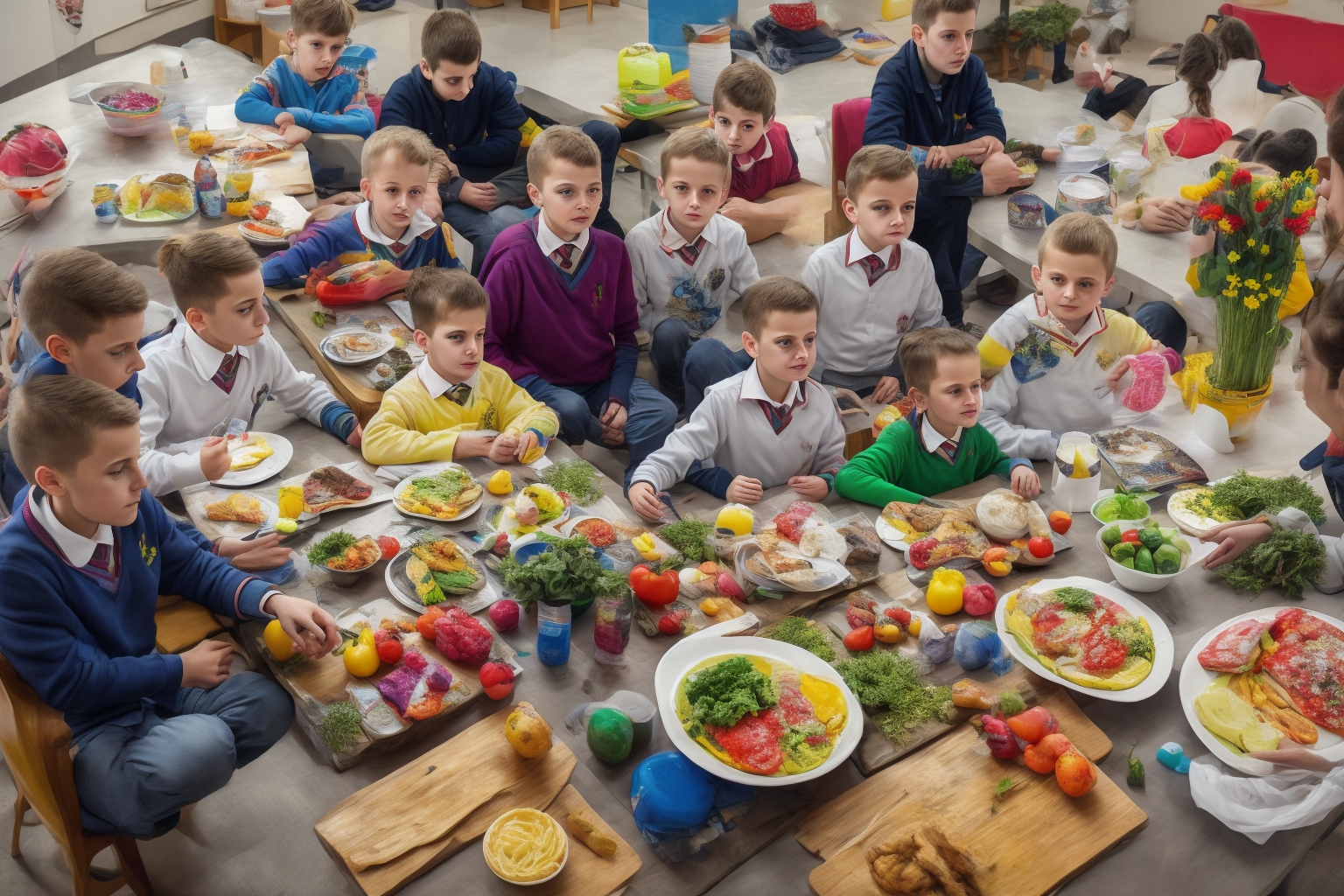 AI illustration of The partnership strives to revamp the quality of meals available in Ukrainian schools facing the challenges of conflic...