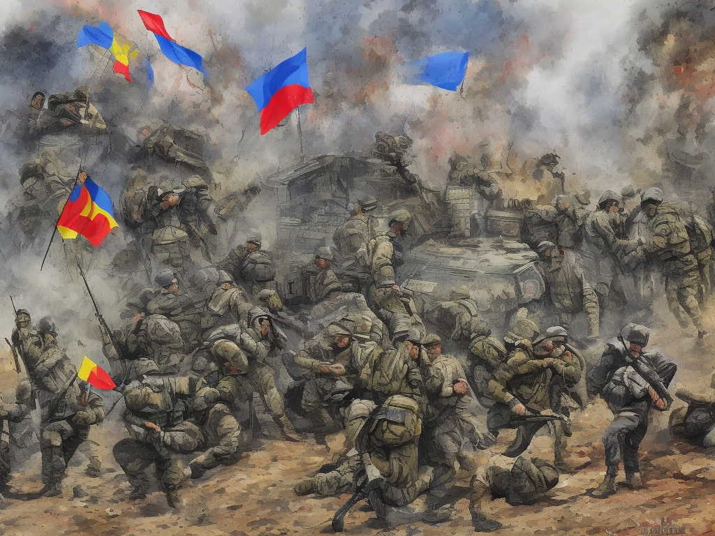 AI illustration of The conflict in Ukraine has resulted in 204,626 confirmed military fatalities for Russia. A significant number of thes...
