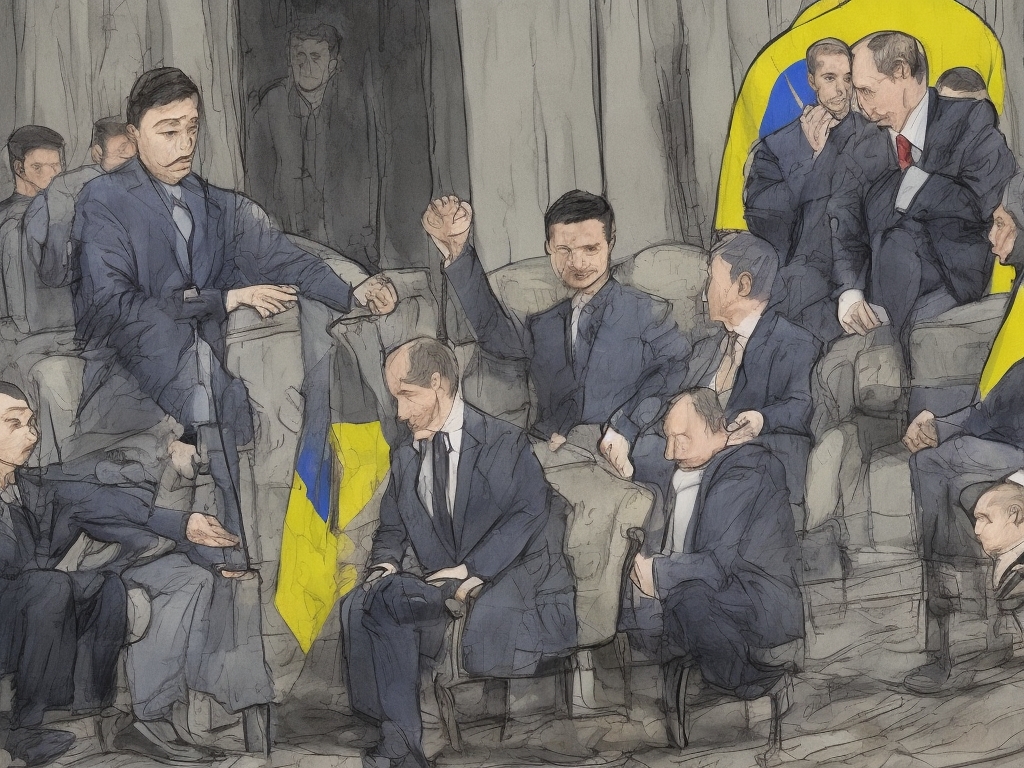 AI illustration of Zelensky urged increased U.S. pressure on Russia, asserting that Putin remains focused on perpetuating the conflict.
