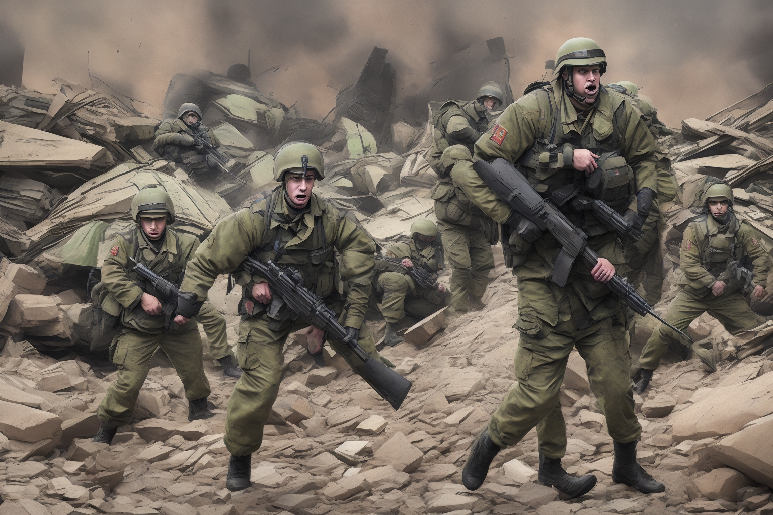 AI illustration of In a significant display of resilience, Ukrainian forces repelled 47 assaults from Russian troops today, focusing larg...