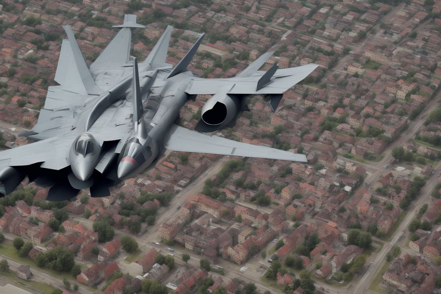 AI illustration of Poland launched military aircraft overnight in response to a wave of Russian missile strikes targeting Ukraine's criti...