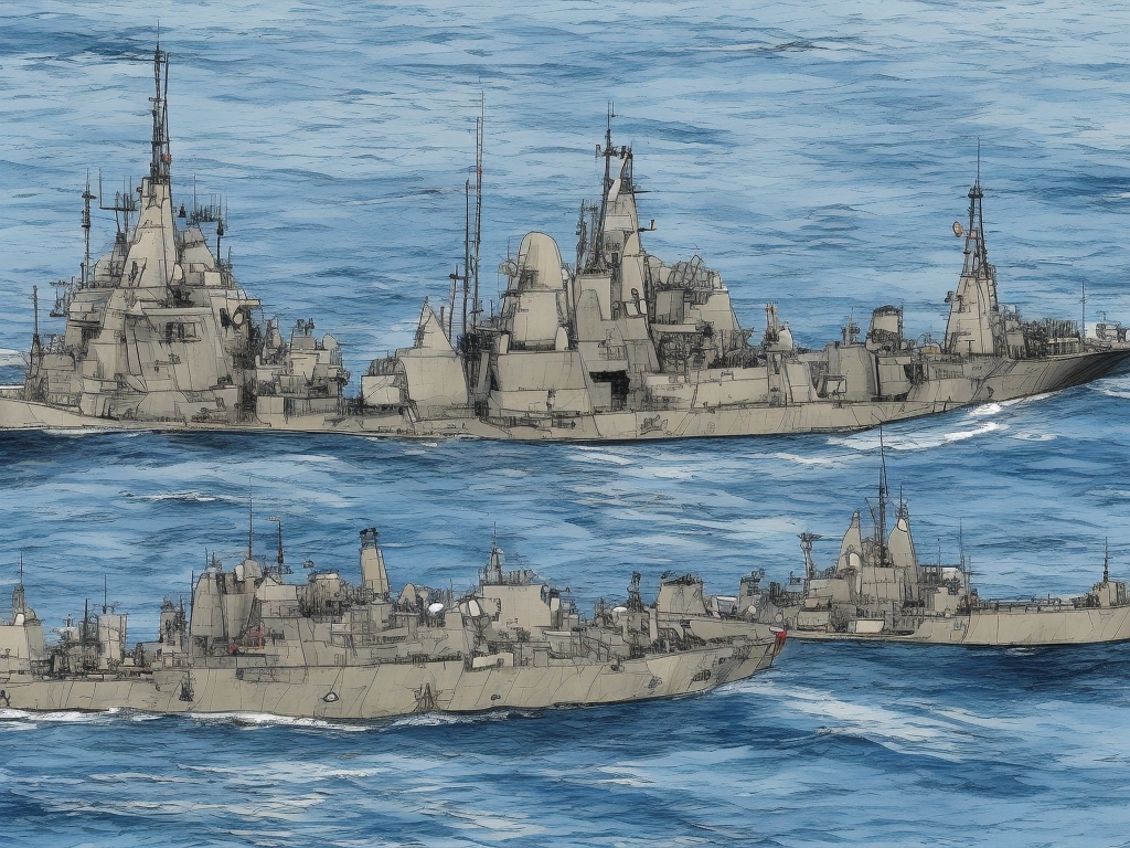 AI illustration of Ukrainian officials caution of Russian unmanned boats in the Black Sea, indicating increasing risks for naval operatio...