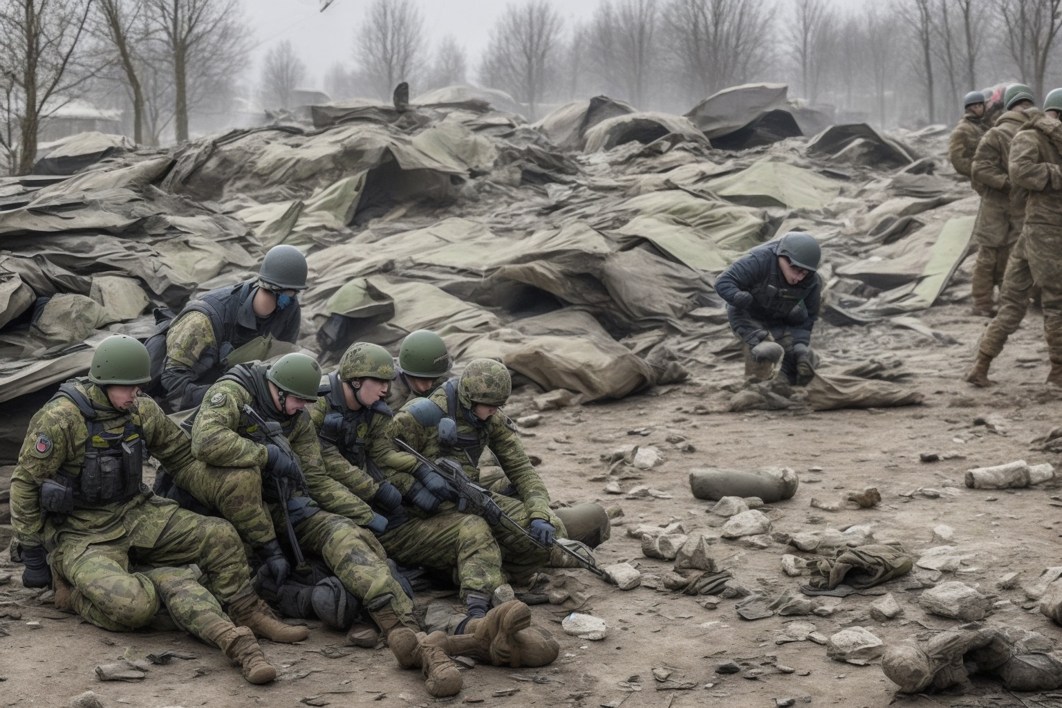 AI illustration of Ukrainian defense forces reported 153 clashes on March 13, primarily in Kostiantynivka, where 29 attacks took place. T...