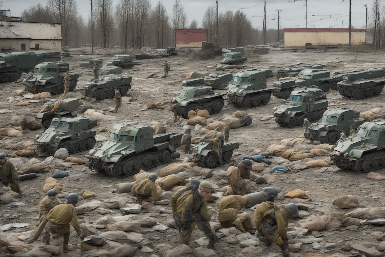 AI illustration of The ATESH movement has successfully targeted a crucial railway depot in Bryansk, disrupting supply lines for Russian f...